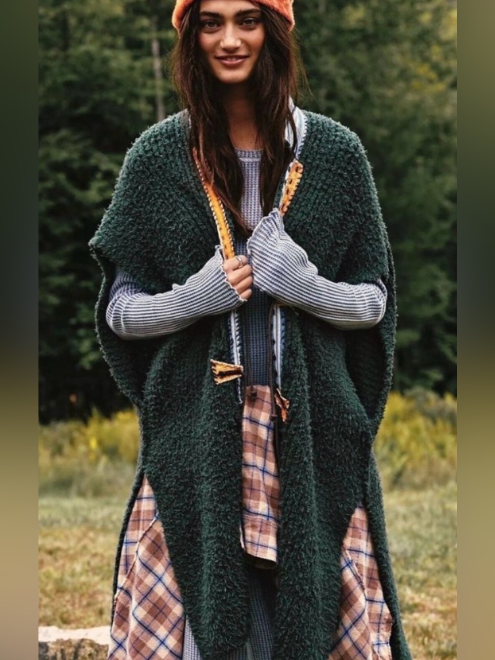 Rare Free People Lonestar Poncho Sweater Size Xs